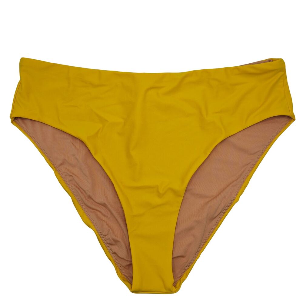 J. Crew Womans size XXL High Rise Bikini Swimsuit Bottom High Cut in Yellow NEW